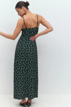 Gina Tricot Textured midi dess Blauw