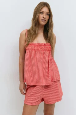 Best Gina Tricot Textured smock singlet Rood