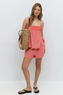 Best Gina Tricot Textured smock singlet Rood