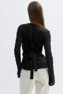 Gina Tricot Tie back top Zwart