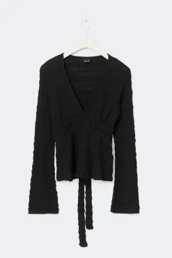 Gina Tricot Tie back top Zwart
