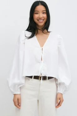 Gina Tricot Tie blouse Wit