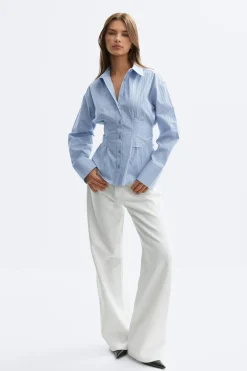 Clearance Gina Tricot Tie blouse Blauw