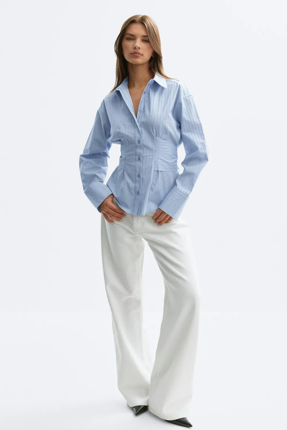 Clearance Gina Tricot Tie blouse Blauw