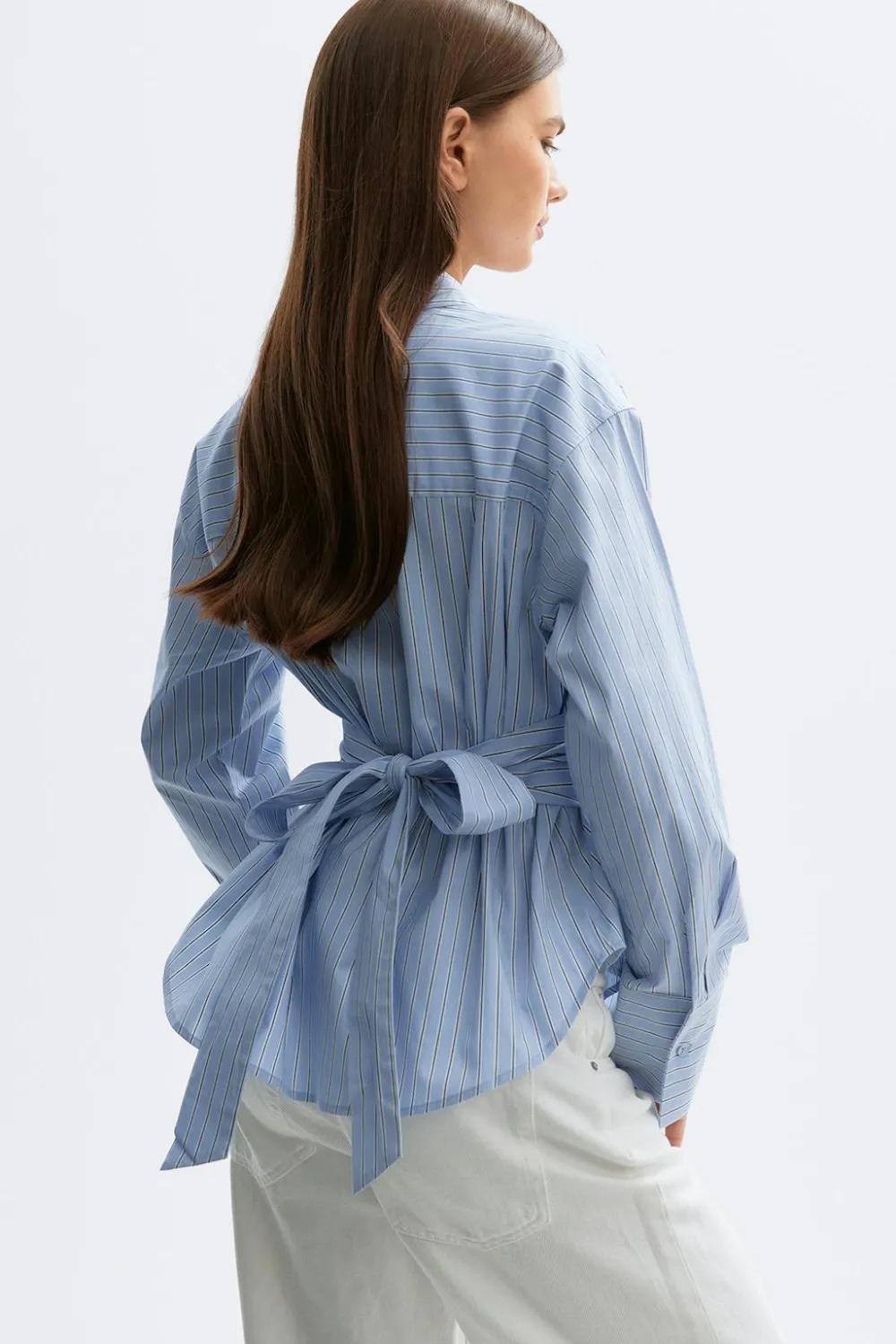 Clearance Gina Tricot Tie blouse Blauw