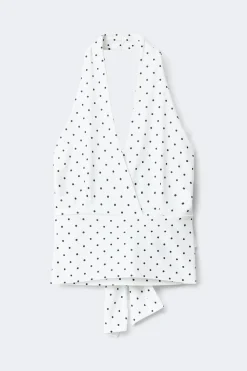 Clearance Gina Tricot Tie detail halterneck top Wit