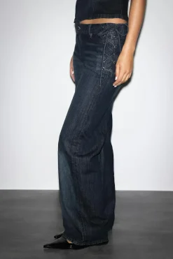 Clearance Gina Tricot Tied up loose jeans Blauw