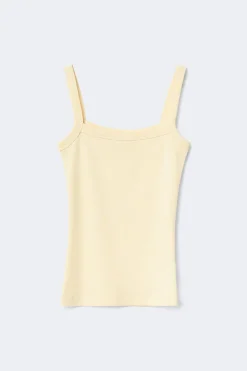 Clearance Gina Tricot Tight fit rib singlet Geel
