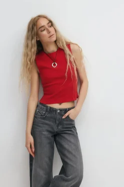 Discount Gina Tricot Tight top Rood