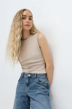 Discount Gina Tricot Tight top Beige