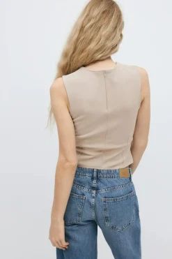 Discount Gina Tricot Tight top Beige