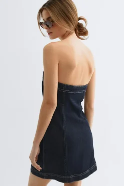 Hot Gina Tricot Tube denim dress Blauw
