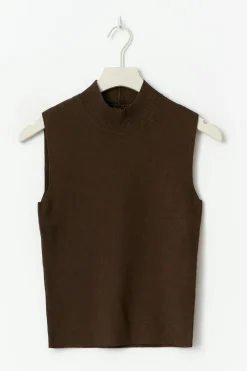 Discount Gina Tricot Turtleneck knitted top Bruin