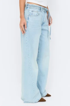 Gina Tricot Twisted wide jeans Blauw