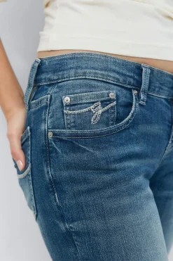 Discount Gina Tricot Ultra low bootcut jeans Blauw