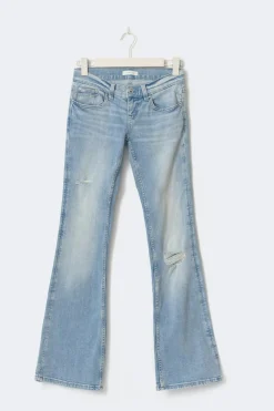 Sale Gina Tricot Ultra low petite bootcut jeans Blauw