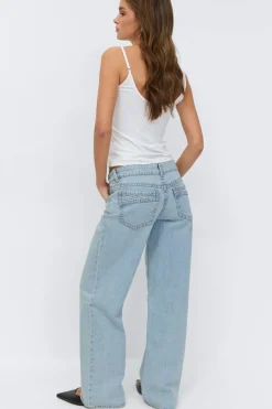 Gina Tricot Ultra low wide jeans Blauw