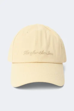 Gina Tricot Washed cotton cap Geel