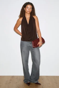 New Gina Tricot Waterfall top Bruin