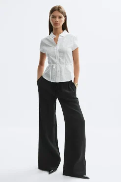Online Gina Tricot Wide drawstring trousers Zwart