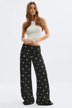 Online Gina Tricot Wide leg trousers Zwart