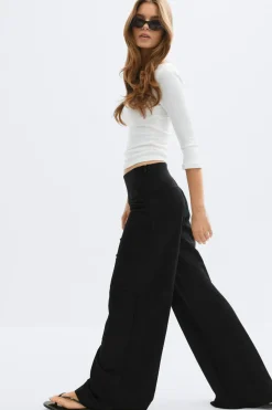 Best Gina Tricot Wide leg trousers Zwart
