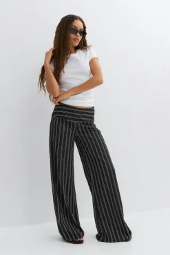 Clearance Gina Tricot Wide leg trousers Zwart