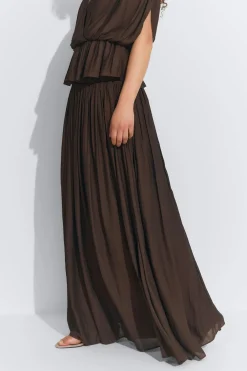Sale Gina Tricot Wide maxi skirt Bruin
