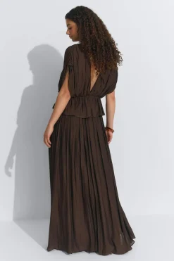 Sale Gina Tricot Wide maxi skirt Bruin