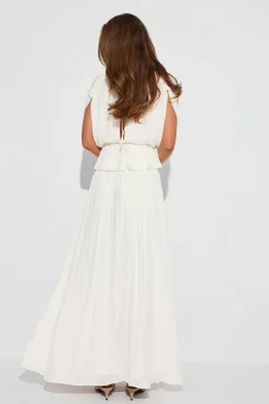Best Gina Tricot Wide maxi skirt Wit
