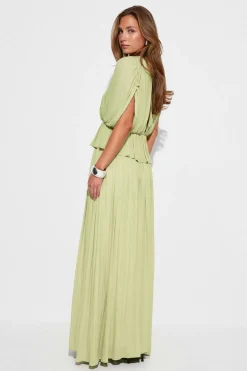 New Gina Tricot Wide maxi skirt Groen