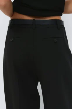 Clearance Gina Tricot Wide pleated trousers Zwart