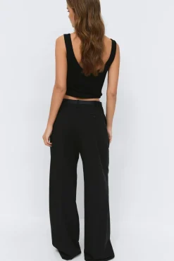 Clearance Gina Tricot Wide pleated trousers Zwart