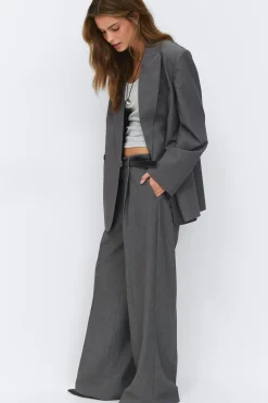 Best Gina Tricot Wide pleated trousers Grijsv