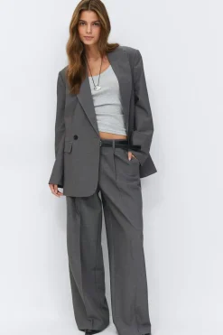 Best Gina Tricot Wide pleated trousers Grijsv