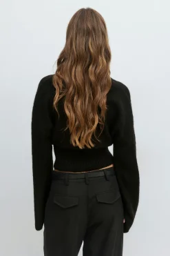 Clearance Gina Tricot Wide sleeve knitted sweater Zwart
