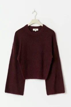 Discount Gina Tricot Wide sleeve knitted sweater Rood
