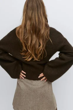 Best Gina Tricot Wide sleeve knitted sweater Beige