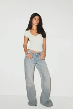 Gina Tricot Wow built-in bra top Wit