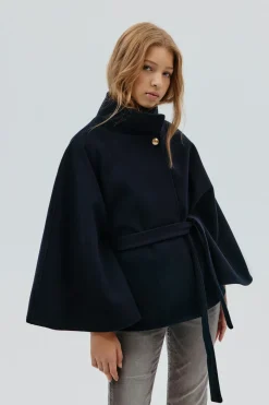 Online Gina Tricot Y belted cape Blauw