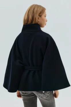 Online Gina Tricot Y belted cape Blauw