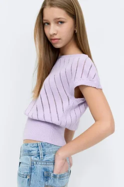 Sale Gina Tricot Y boatneck knitted top Paars