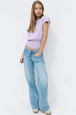 Sale Gina Tricot Y boatneck knitted top Paars