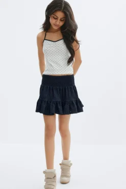Clearance Gina Tricot Y broderie anglais skirt Blauw