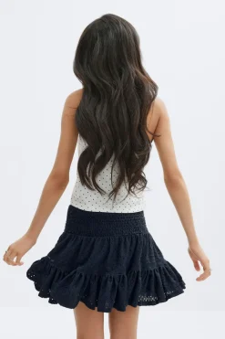 Clearance Gina Tricot Y broderie anglais skirt Blauw