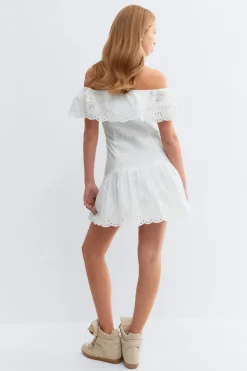 Clearance Gina Tricot Y broderie dress Wit