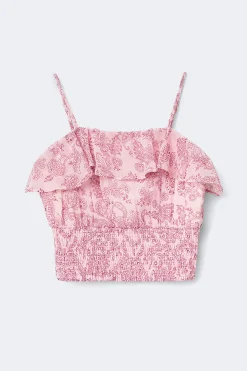 Hot Gina Tricot Y chiffon frill singlet Roze