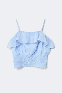Sale Gina Tricot Y chiffon frill singlet Blauw