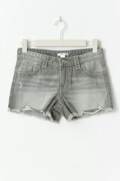 New Gina Tricot Y chunky embroidery shorts Grijsv