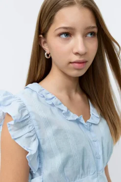 Gina Tricot Y fitted short sleeve top Blauw
